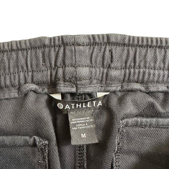 Athleta Farallon High Rise Pull On Shorts Black M Minimalist Athleisure Grunge - Picture 5 of 7